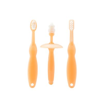 China Food Grade Material Baby Training Toothbrush Set Small Brush Head Bristle Soft Toothbrush for sale