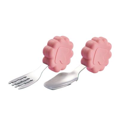 China BPA Free Food Grade Child Spoon And Fork Set Baby Multi Purpose Training Cutlery for sale