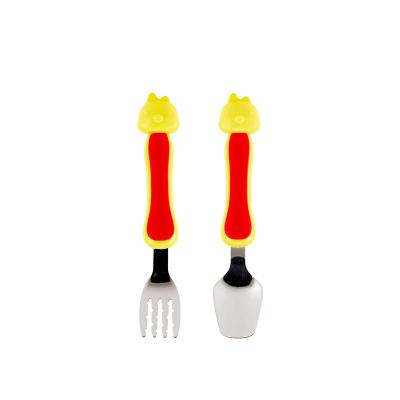 China BPA Free Chicken Shape Kids Toddlers Stainless Steel Utensils Spoon and Fork Set for sale