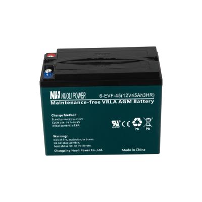 China Toys low price lead acid battery for scooter excellent charging acceptance capacity 6-EVF-45 lead acid battery for sale