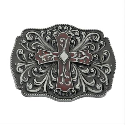 China Wholesale Western Buckle Pattern Cross 3D Western Belt Buckle New Vintage , Custom 3D Belt Buckle Vintage for sale