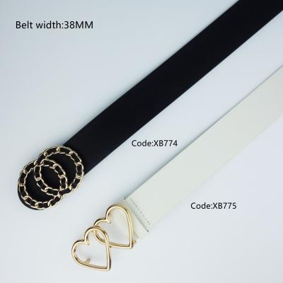 China Wholesale Customizable New Style Jeans Pants Garment PU Belt Fashion Heart Shaped Buckle Belt for sale