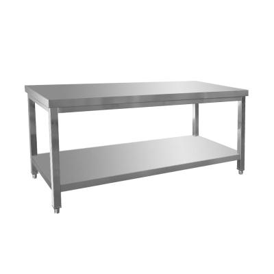 China Backsplash Custom Stainless Steel Workbench Kitchen Table for sale