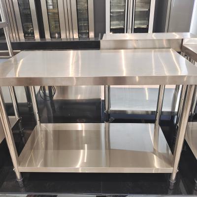 China Backsplash Custom Stainless Steel Workbench Kitchen Table for sale