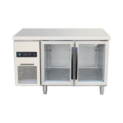 China Single-temperature Single-temperature stainless steel worktable kitchen refrigeration machine meat and fruit air-cooled glass preservation for sale