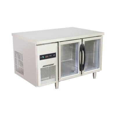 China Blue Glass Tabletop Kitchen Single-temperature Workbench Visual Preservation Food Preservation Machine for sale