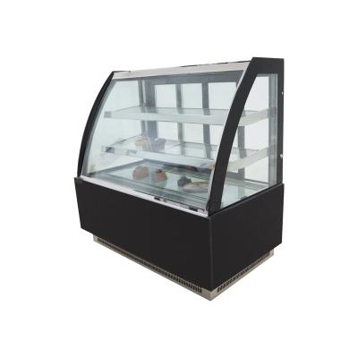 China Single-temperature commercial air cooled tempered glass fog free cake display cabinet for sale