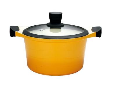 China Sustainable Non-Stick Die Cast Aluminum Casserole Soup Pot With Induction Bottom for sale