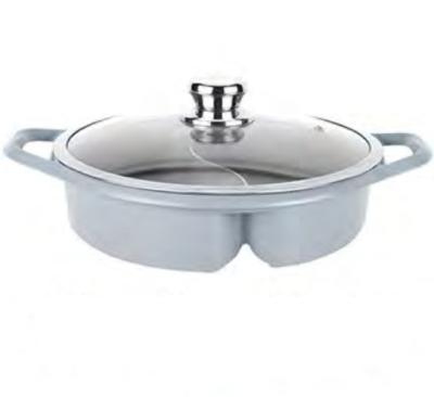 China Durable Cast Aluminum Non-Stick Hot Pot With Lid With Induction, Soup Pot, Stock Pot for sale