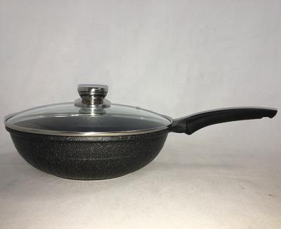 China Sustainable die cast aluminum wok with non stick coating and induction bottom for sale