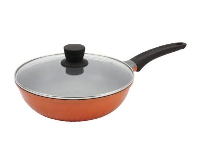 China Sustainable Chinese Style Home Wok Stir Pan Die Cast Aluminum With Non Stick Coating And Normal Induction Bottom for sale