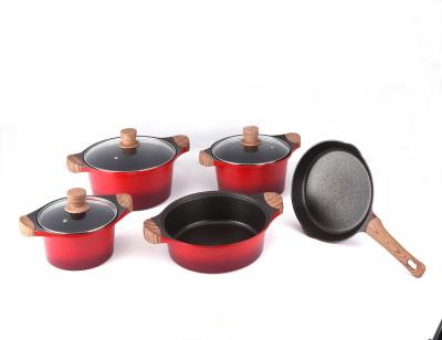 China Durable Cast Aluminum Non Stick Kitchen Casserole Sets With Induction And Crockery Sets , Cooking Pot for sale