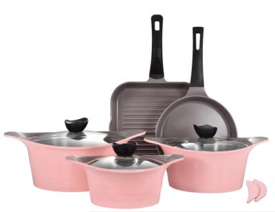 China Sustainable 8pcs cookware set, diecast aluminum cookware set, casserole set for cooking for sale