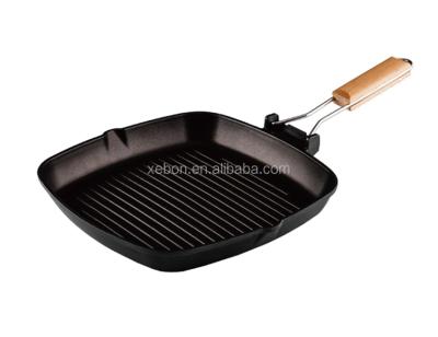 China Sustainable foldable 20/24/28/34cm grill pan, non-stick cookware, square, aluminum pan for sale