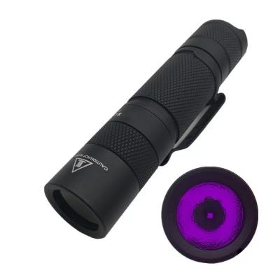 China Black Portable UV Torch Light Lens Filter Handheld Black Light For ID Document Screening UV Flashlight AA 365nm Battery Power For Inspection for sale