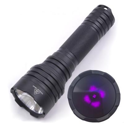 China Professional UV Torch Light 365nm UV-A Flashlight 365nm Black HIGH DEFINITION UV Light and LONG RANGE Ultraviolet Rechargeable HIGH POWER UV Torch Light for sale