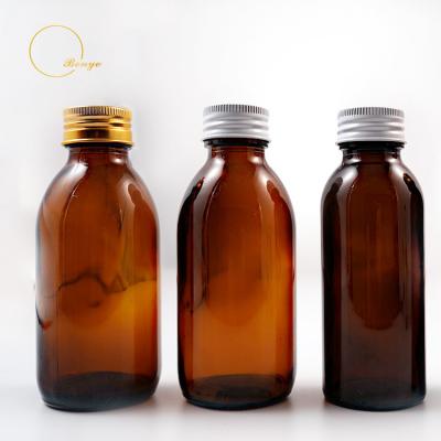 China 30ml 60ml 100ml 125ml 150ml 200ml Honey Syrup Amber Glass Light Oral Liquid Bottle Pharmaceutical Grade Proof Bottle for sale