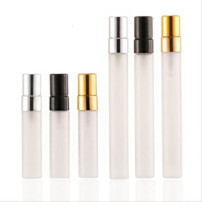 China 5ml/10ml/15ml/20ml/30ml Glass Perfume Cosmetic Frosted Vials Refillable Cosmetic Spray Bottle With Fine Mist Sprayer for sale