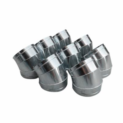 China Stainless Steel Air Duct Connector of Spiral Duct Fittings for Ventilation System 90 Degree Duct Pipe Connector for sale