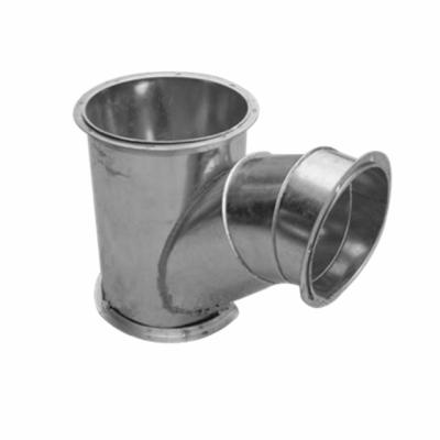 China Metal Accessories High Quality Y Pieces Spikes Galvanized Steel GI Spiral Ducting Fittings Bend Spiral Duct Elbow For Ventilation Y Branch Duct Pipe for sale