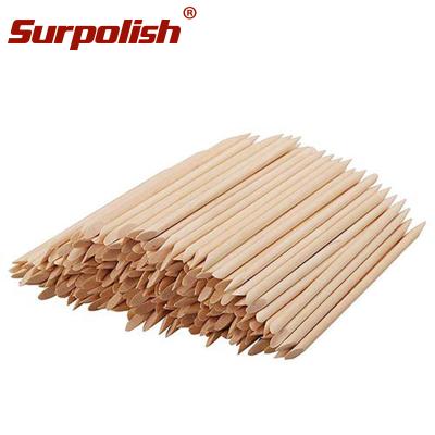 China Painting and Cleaning Nail Wood Sticks 100pcs 38x75mm Nail Art Double Sided Nail Art Folder Cuticle Pusher Remover Orange Polish Manicure Tools for sale