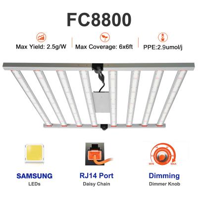 China CrxSunny FC8800 880W 800w Dimming RJ Port Wire Led Grow Light Bar Ac100v-227v Led Grow Light Bar With Dimmable+RJ14 Left Driver For Indoor Plants for sale