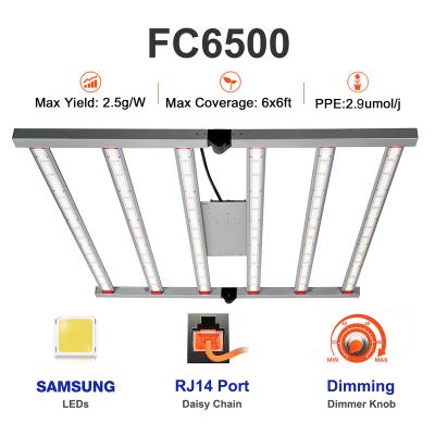 China Dimming Control Dimmable 2022 CrxSunny FC6500 650W Samsung LM301B Led Grow Full Spectrum Light Commercial Led Grow Light Bar for sale