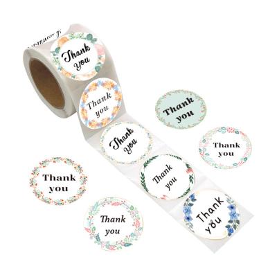 China Candle Factory Price Printing Glossy UV Vinyl Spot Thank You Sticker Customized Roll Logo Label Stickers for sale