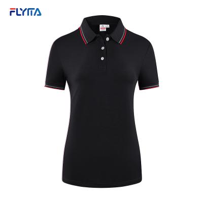 China Custom Customized Anti-Wrinkle Sublimation Polo T-shirt Buttons Collar Women Polo T-shirt Women's Polo Shirts for sale