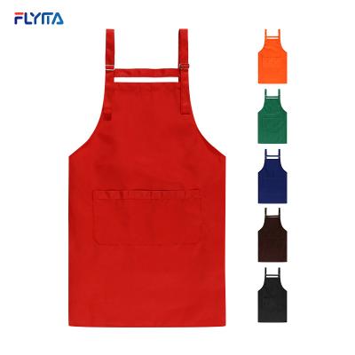 China Wholesale Custom Logo Comfortable Plain Black Cotton Polyester Chef Waterproof BBQ Cooking Aprons Kitchen Apron for sale