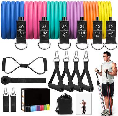 China High Elastic Strength Body Training Tube Bands Heavy Duty Fitness Equipment Resistance Band Bar for sale