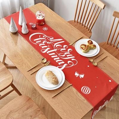 China Red Nordic Custom Made Festival Performance Decoration Christmas Table Runner Table Cloth Cotton Canvas Cloth Table Bed Flag Cover Cloth for sale