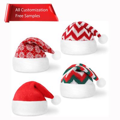 China 2022 New Plush Christmas Hat Festival Performance Decoration Manufacturers New Custom Cute Plush Christmas Hat Kid Child Christmas Hat Wholesale for sale