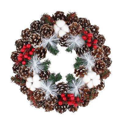 China 2022 Pine Wreath Summer Front Door Garland Natural Christmas Cone Wreath Holiday Celebration Home Decoration for sale