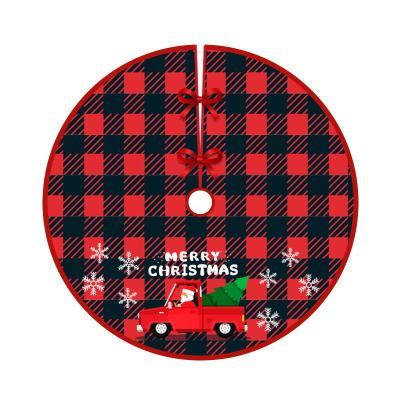 China Garland Red Christmas Tree Skirts Plush Faux Fur Liner Christmas Floor Mat Ornaments Merry Christmas New Year Tree Decorations for sale