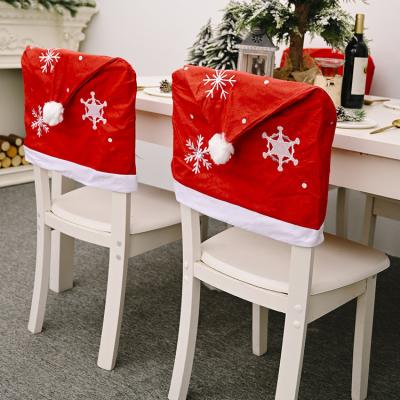 China Has Elasticity 2022 New Year Christmas Snowflake Chair Cover 2023 Christmas Decorations Family Table Christmas Decorations Navidad Noel Christm for sale