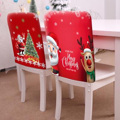 China A Hot Selling Elasticity New Christmas Chair Cover Cartoon Decorative Printing Amazon Hot Christmas Chair Cover Wholesale for sale