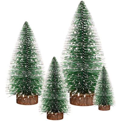 China Garland New Design Mini Christmas Tree Flocking Dipped Cedar Desktop Christmas Decoration Wholesale white for sale