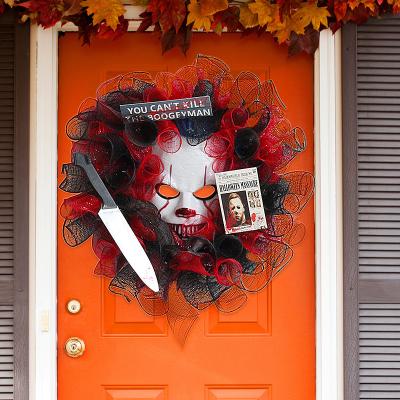 China Creative Hanging Garland Halloween Mask Door Decoration Ghost Festival Party Garland Hanging Haunted House Layout Props for sale