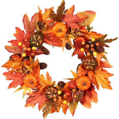 China Autumn Harvest Home Decoration Garland Halloween Pumpkin Pine Cone Christmas Pendant Garland Brand New Maple Leaf for sale