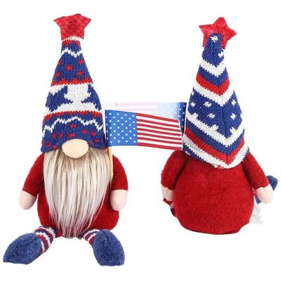 China Soft Party Decorations Independence Day Rudolph Doll Creative Faceless American Flag Doll Gift for sale