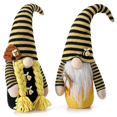 China Harvest Festival Doll Decoration Manufacturer Customized Wholesale Bee Festival Knitted Plush Doll Decorations Lovely Dwarf Xiangrigui Faceless Doll Ornaments for sale