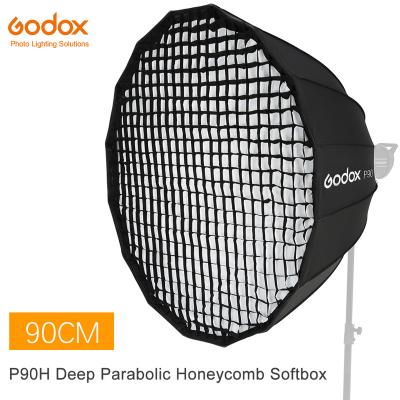 China Portable Deep Parabolic Mount Studio Godox Grid Softbox Bowens Honeycomb Reflector P90H 90CM Instant Photo Studio Softbox P90H for sale