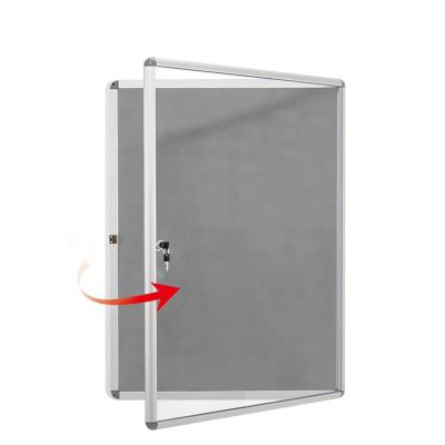 China Office Standard Bulletin Boards File Wall Mounted Lockable Message Boards Acrylic Enclosed Door Bulletin Boards for sale