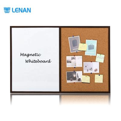 China Used as Message Board Combination Magnetic Dry Erase Whiteboard Pin Cork Bulletin Board Combo Board with Wood Frame for sale