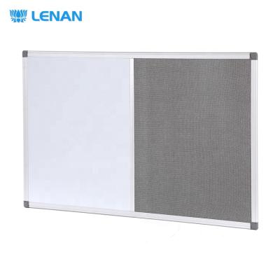 China Whiteboard Cloth Wall Mounted Aluminum Half Board Combination Frame Office Desk Half Pin Gray Notice Bulletin Boards for sale