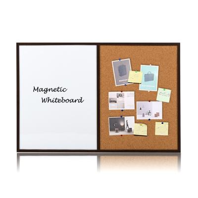 China Used as dry wall mounted message board black frame erase message bulletin boards white board cork board combination for sale