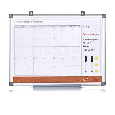 China Magnetic Blow Dry Aluminum Whiteboard Wall Whiteboard Schedule Frame White Board Calendar Desk Erase Monthly Planner Board for sale