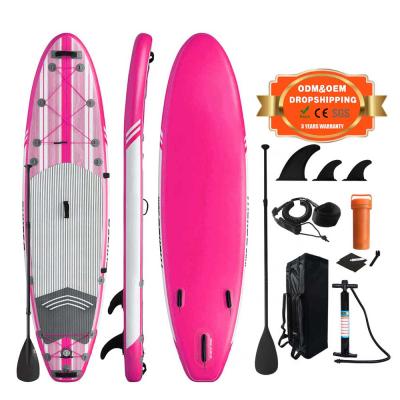 China 2022 new unisex hot sale design inflatable stand up paddle board sip boards inflatable stand up paddle board pink color for lady for sale