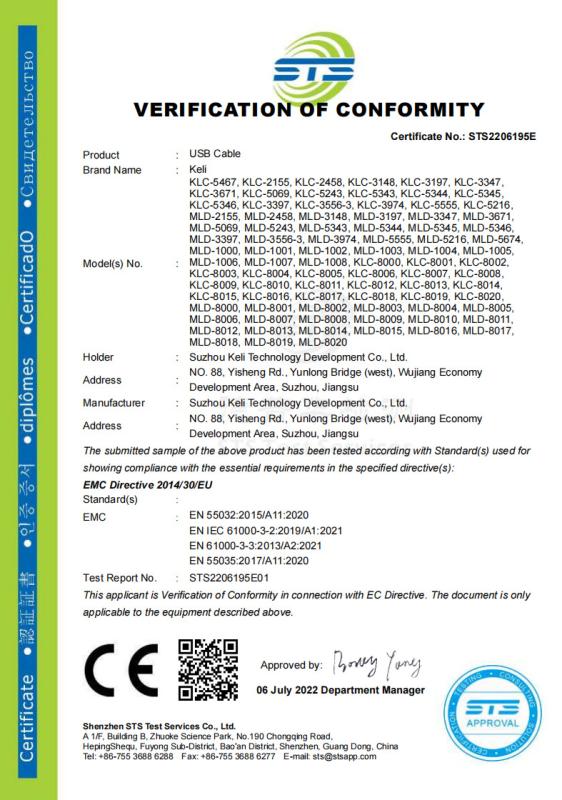 CE - Suzhou Keli Technology Development Co., Ltd.